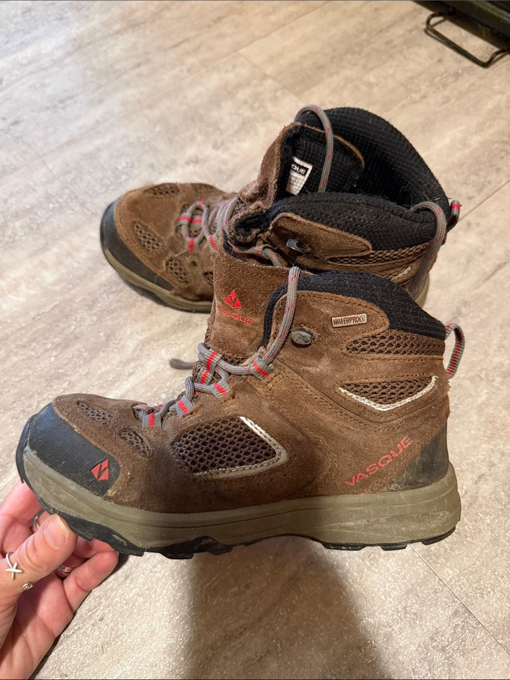 Vasque Brown and Black Kids Waterproof Hiking Boots